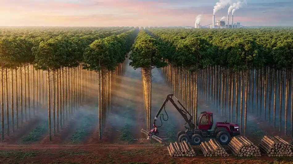 Setor florestal e madeireiro brasileiro na transição tributária 2026-2033 - reflorestamento pinus eucalipto, celulose, papel, madeira sólida, mobiliário, exportação - Klabin, Suzano, Eldorado, Bracell, Duratex - Grik Contabilidade
